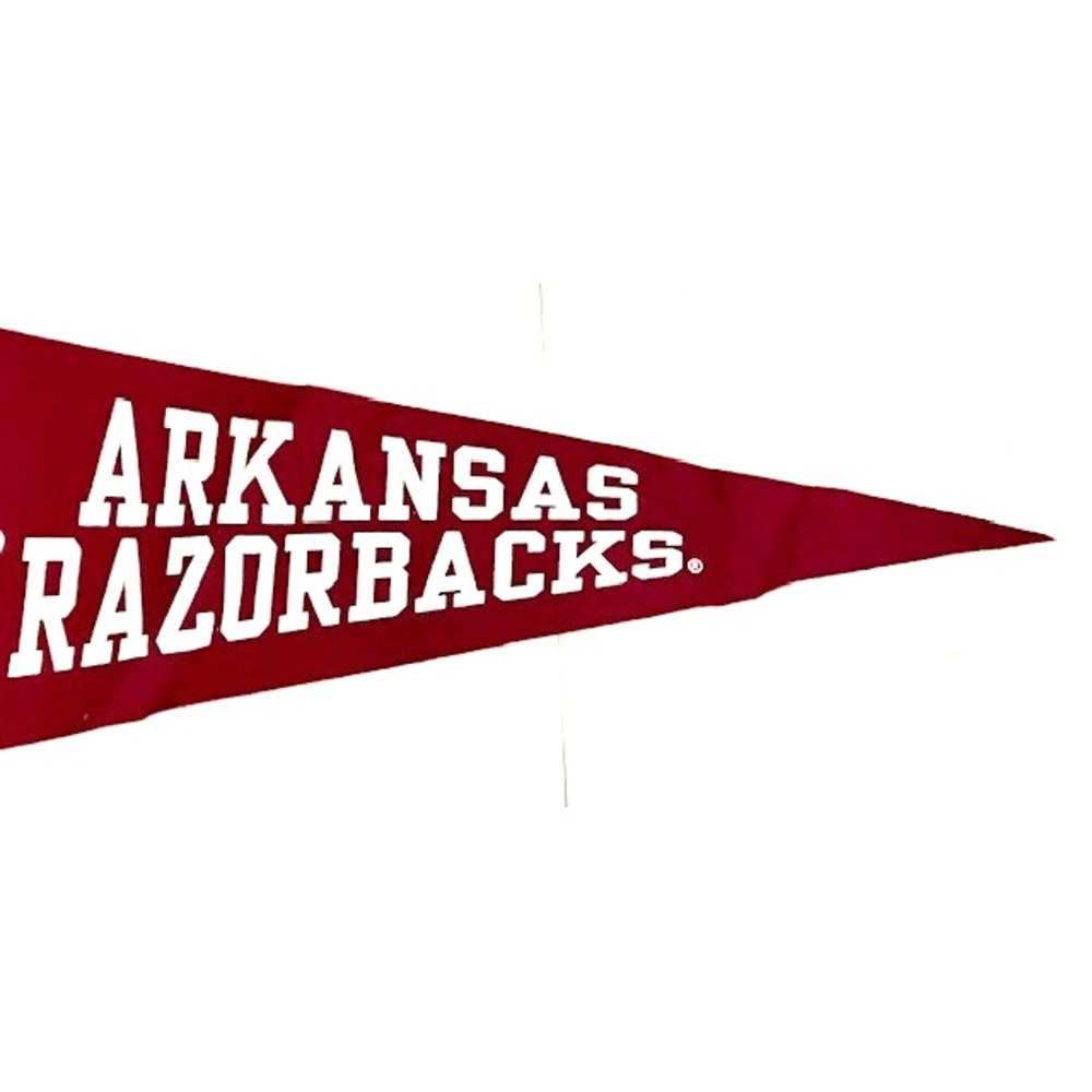 Arkansas Razorbacks Felt Pennant Flag - University Razorbacks Mascot Red White - Picture 2 of 3